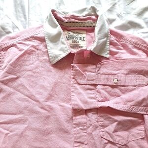 Aeropostale | Pastel pink men's casual button up shirt